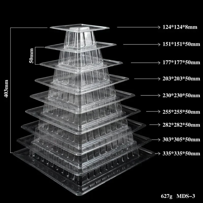 support macarons transparent moderne stand gâteaux mariage anniversaire décoration ustensiles cuisine six niveaux