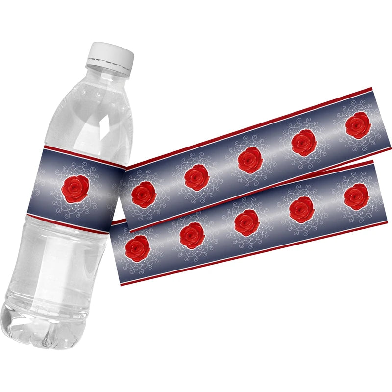 étiquettes autocollantes transparentes dorées bouteilles d'eau anniversaire princesse disney doré musical rose orné fêtes
