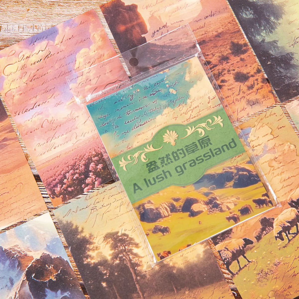 cartes postales vintage paysages naturels lettrage ancien multicolores 30 pièces scrapbooking journal intime album