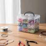 boîtes rangement bijoux transparentes plastique lisses pratiques modernes poignées détachables couleurs fil cuivre ciseaux
