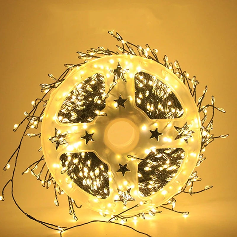 guirlande lumineuse 75m 2000leds étoiles branches moderne blanc doré halloween mariage noël télécommande clips