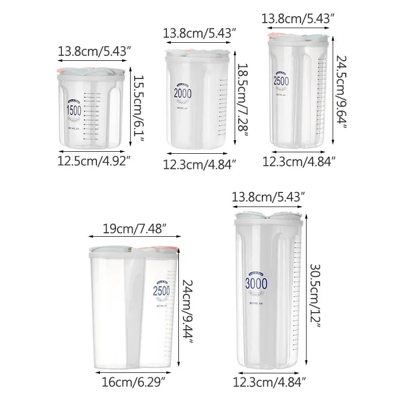 boîtes rangement alimentaire transparentes modernes grilles poignées couvercle mesure