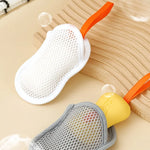 gant bain maille hexagonale ruban orange blanc gris moderne durable