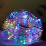 guirlande lumineuse solaire blanc chaud multicolore moderne clips piquets extérieur nuit decoration festive jardin