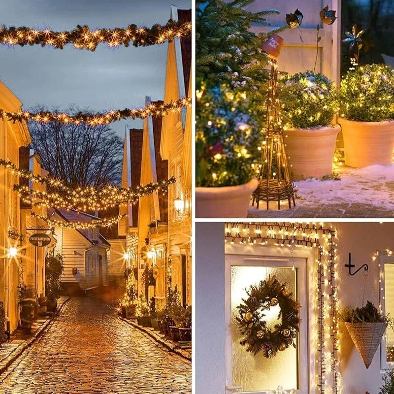 guirlande lumineuse solaire extérieure modes multicolore moderne étanche vacances noël mariage