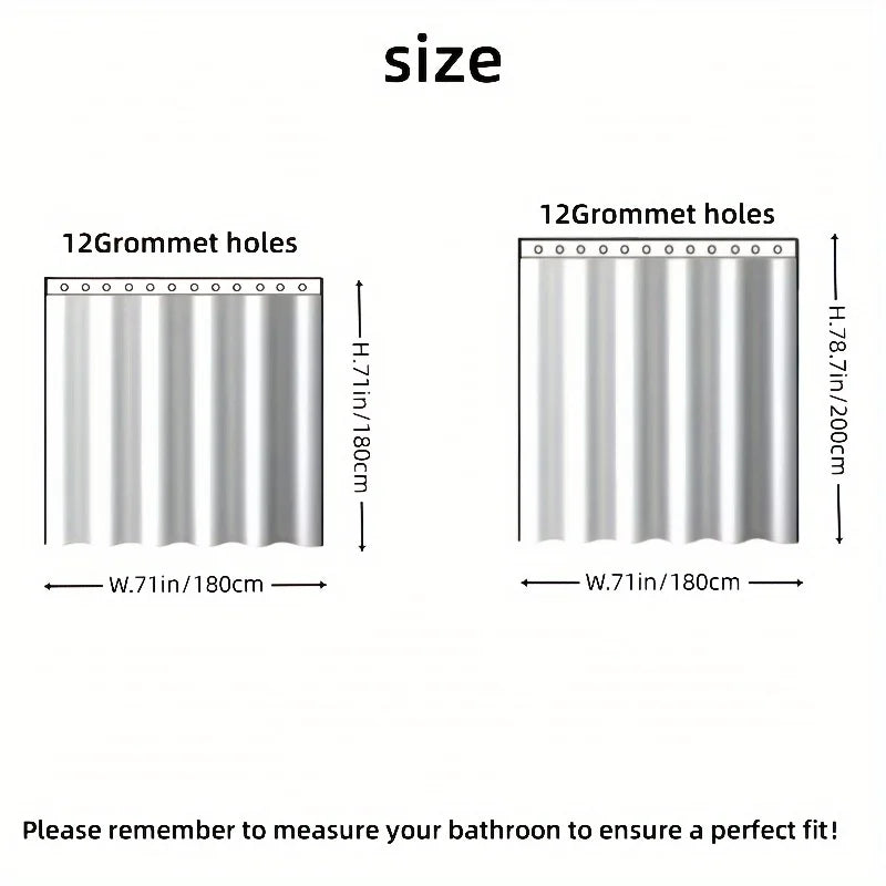 rideau douche transparent moderne plis verticaux aimants lestés 180x200cm écologique imperméable
