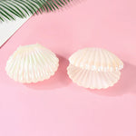 boîtes dragées forme coquillage violet vert rose blanc rayures horizontales moderne festives anniversaire dragées