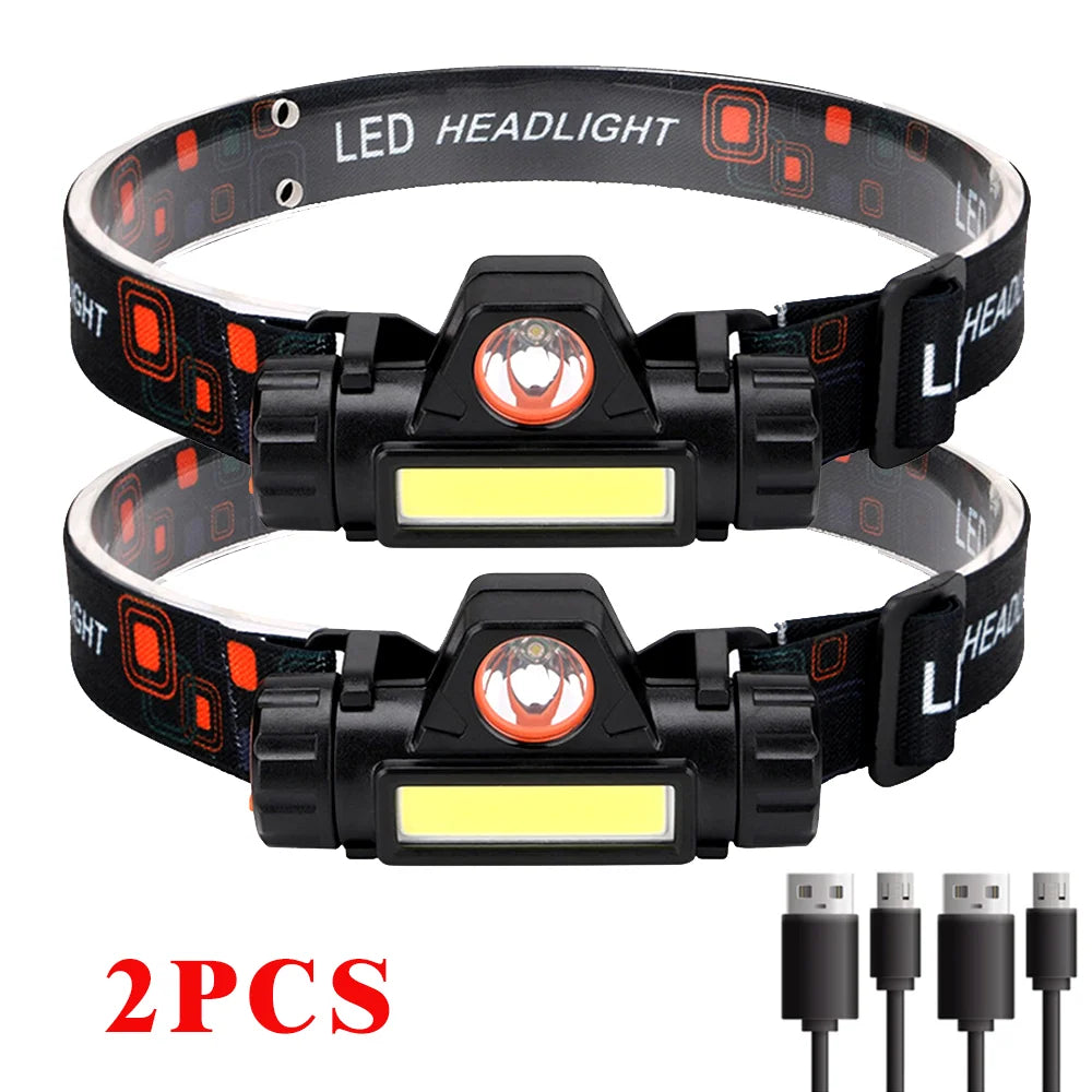 lampe frontale led noire geometrique moderne ceinture ajustable cable usb rechargeable camping running
