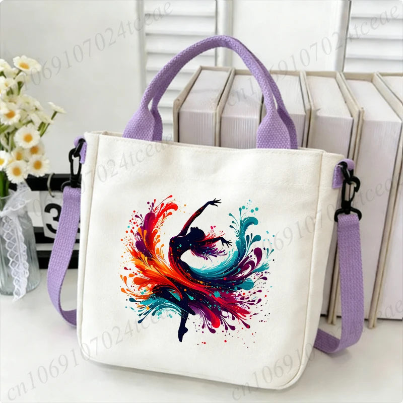 sac main femme toile danseuse papillons blanc moderne décontracté fourre tout