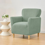 housse fauteuil moderne herringbone gris vert marron polyestère jacquard machine 80cm 90cm restaurant