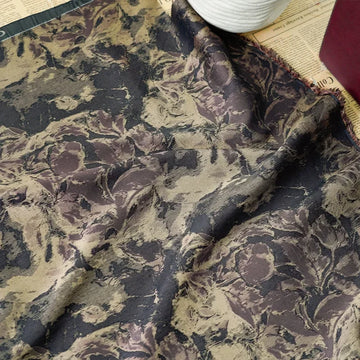 tissu marron beige noir texturé fleurs marbré élégant opaque bohème résistant création textile