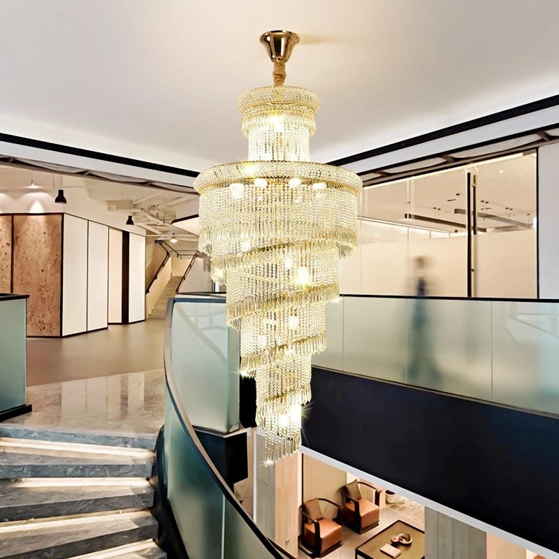 lustre suspendu cristal doré brillantes classique élégant haute luminosité encastrée