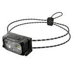 lampe frontale ultra légère led noir blanc jaune cordon ajustable trail running camping
