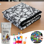 couverture colorier motif animal géométrique moderne 24 marqueurs acryliques 150x125cm