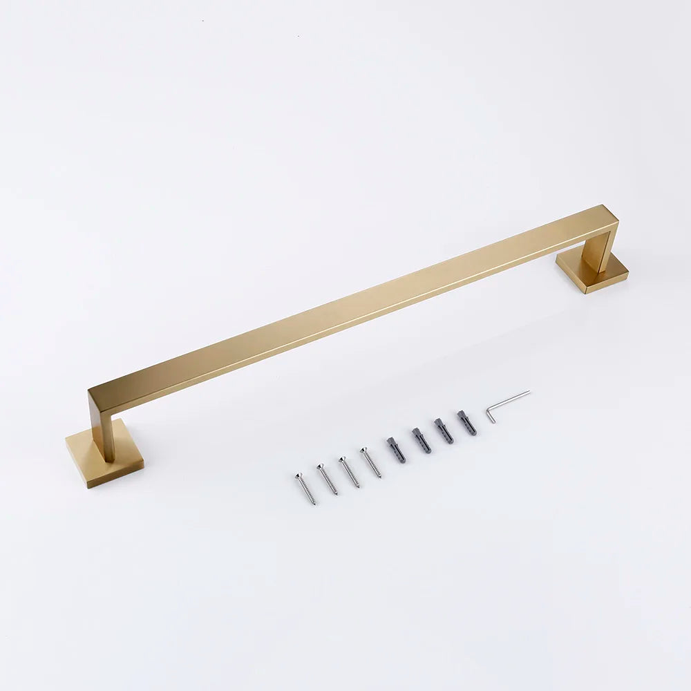accessoires salle bain doré moderne minimaliste double étagère porte serviettes porte papier toilette brush