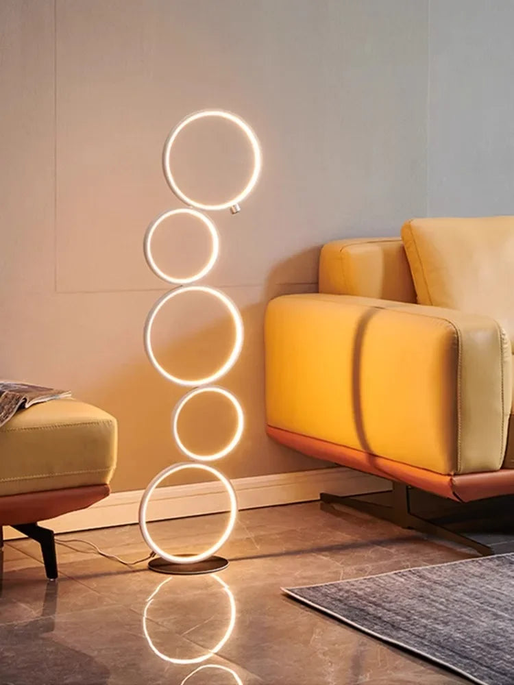lampe sol moderne blanc circulaire relief minimaliste interrupteur tactile 2000 82000lm