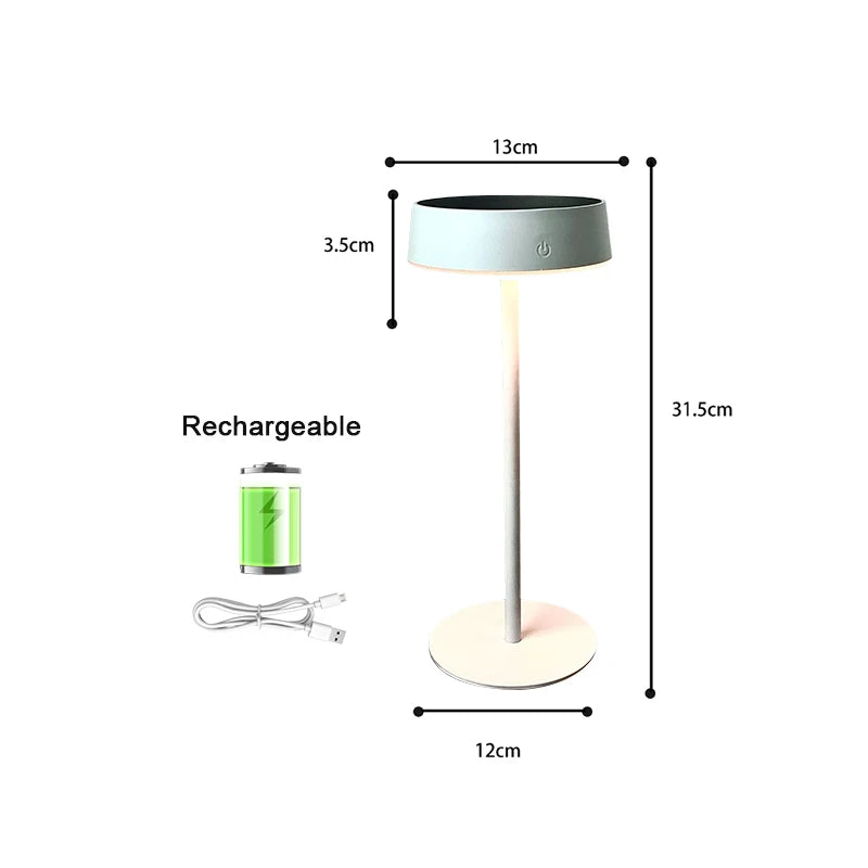 lampe table rechargeable led sans fil noir blanc moderne minimaliste intérieur extérieur camping