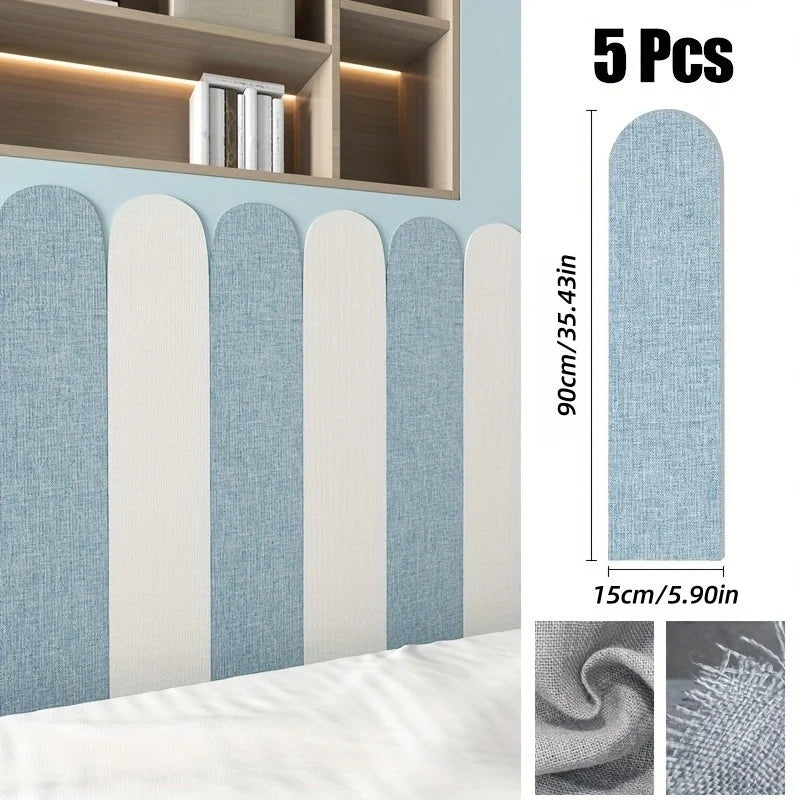 panneaux protection tissu lin bleu beige gris clair adhésifs modernes 90cm 15cm