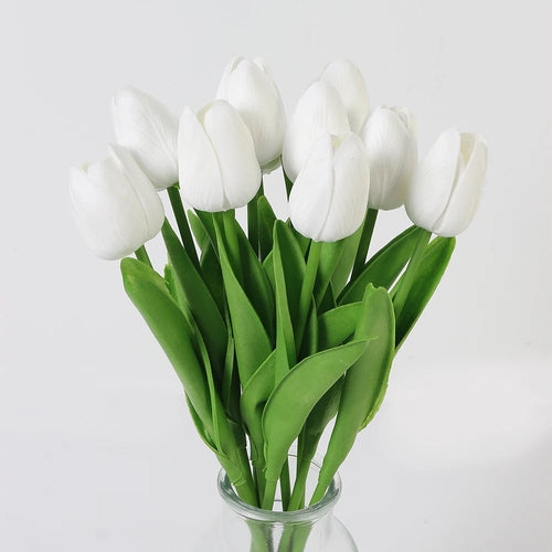 bouquet fleurs artificielles tulipes roses blanches jaunes décoration maison mariage intérieur vase jardin moderne