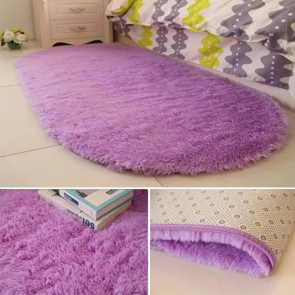 tapis moelleux peluche rose gris beige violet moderne salon chambre antidérapant polyester 40x60cm