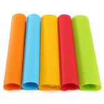 tapis silicone cuisson rectangle moderne orange bleu jaune rouge vert marron lisse uniforme