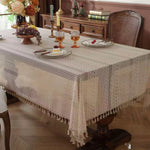 nappe blanche dentelle franges imperméable huile maison extérieur mariage fête 150x250cm