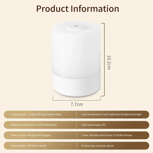 lampe chevet tactile ajustable blanc moderne minimaliste rechargeable sans fil interruption nocturne chambre
