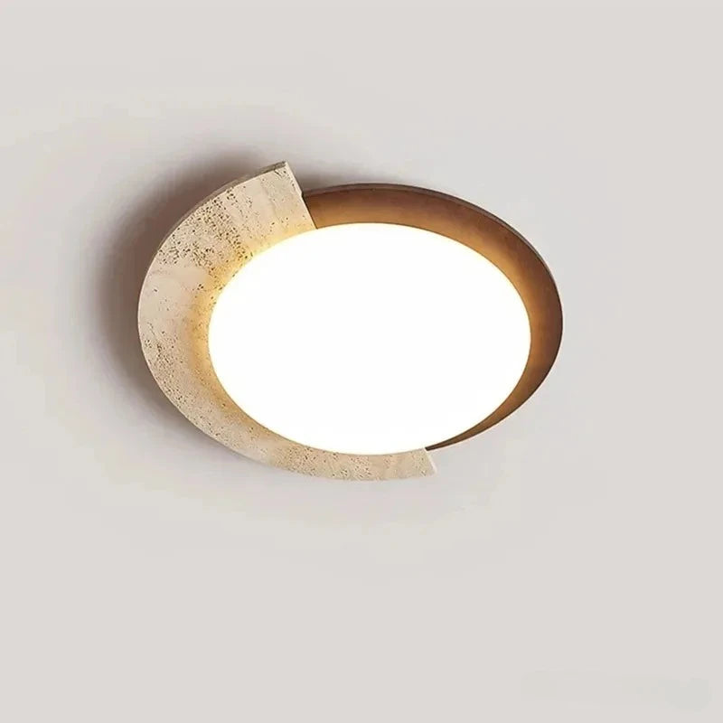 plafonnier moderne pierre polie marron texture granulée éclairage led cuisine chambre salle manger entree