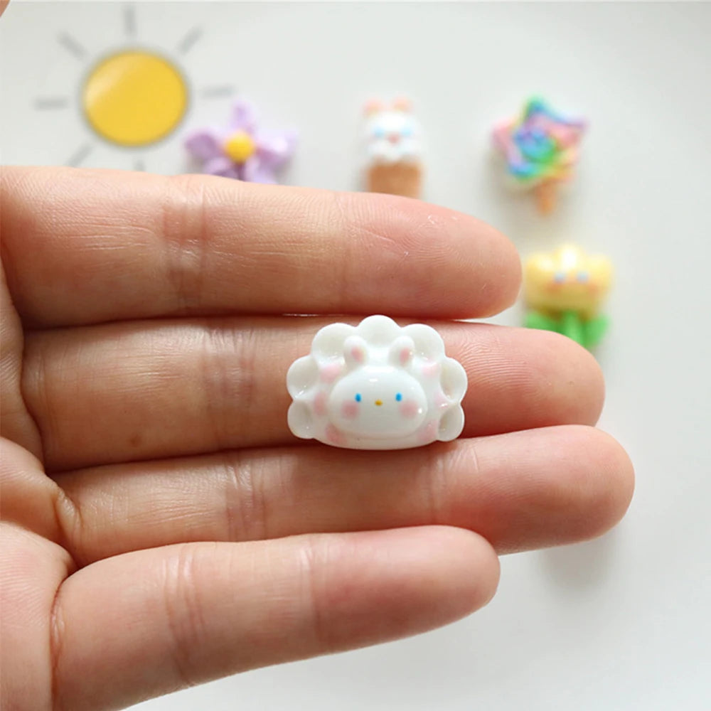 bijoux cuisine pâte sucre fleurs bonbons nuages multicolore opacité 20x18mm 20x17mm 19x16mm 23x14mm 17x17mm