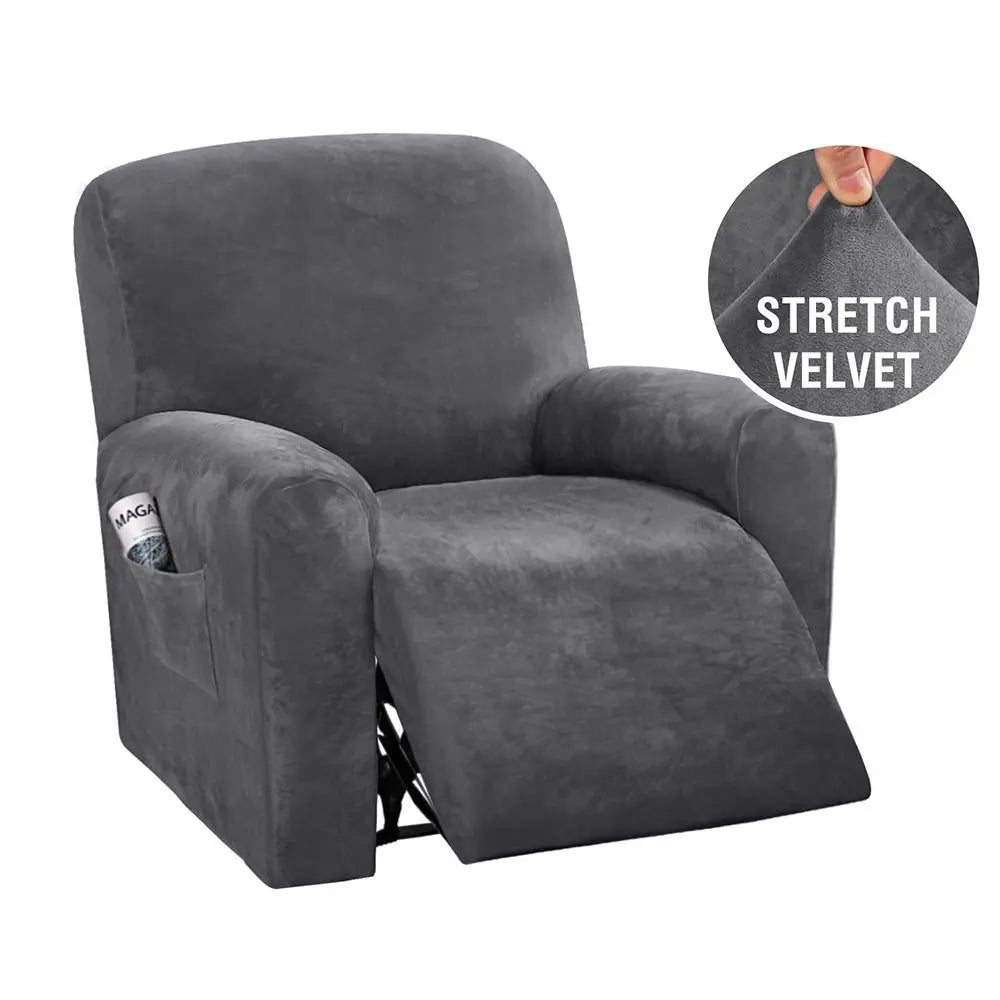 housses fauteuil inclinable velours stretch antidérapantes poche pratique moderne élastiques