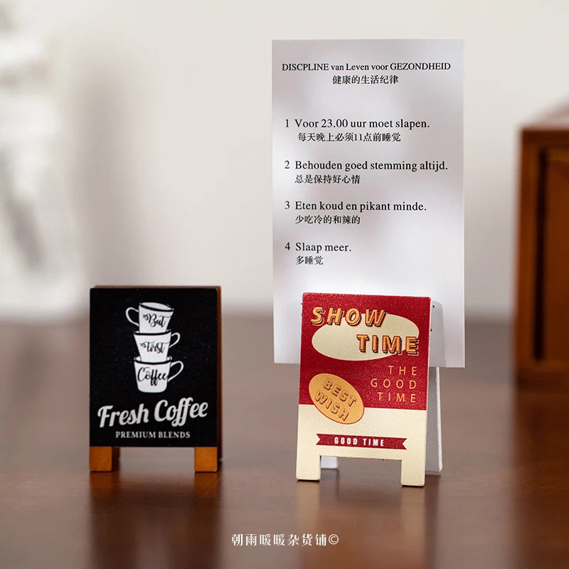 porte cartes visite minimalistes graphiques vintage clips bois noir blanc rouge bleu marron clair