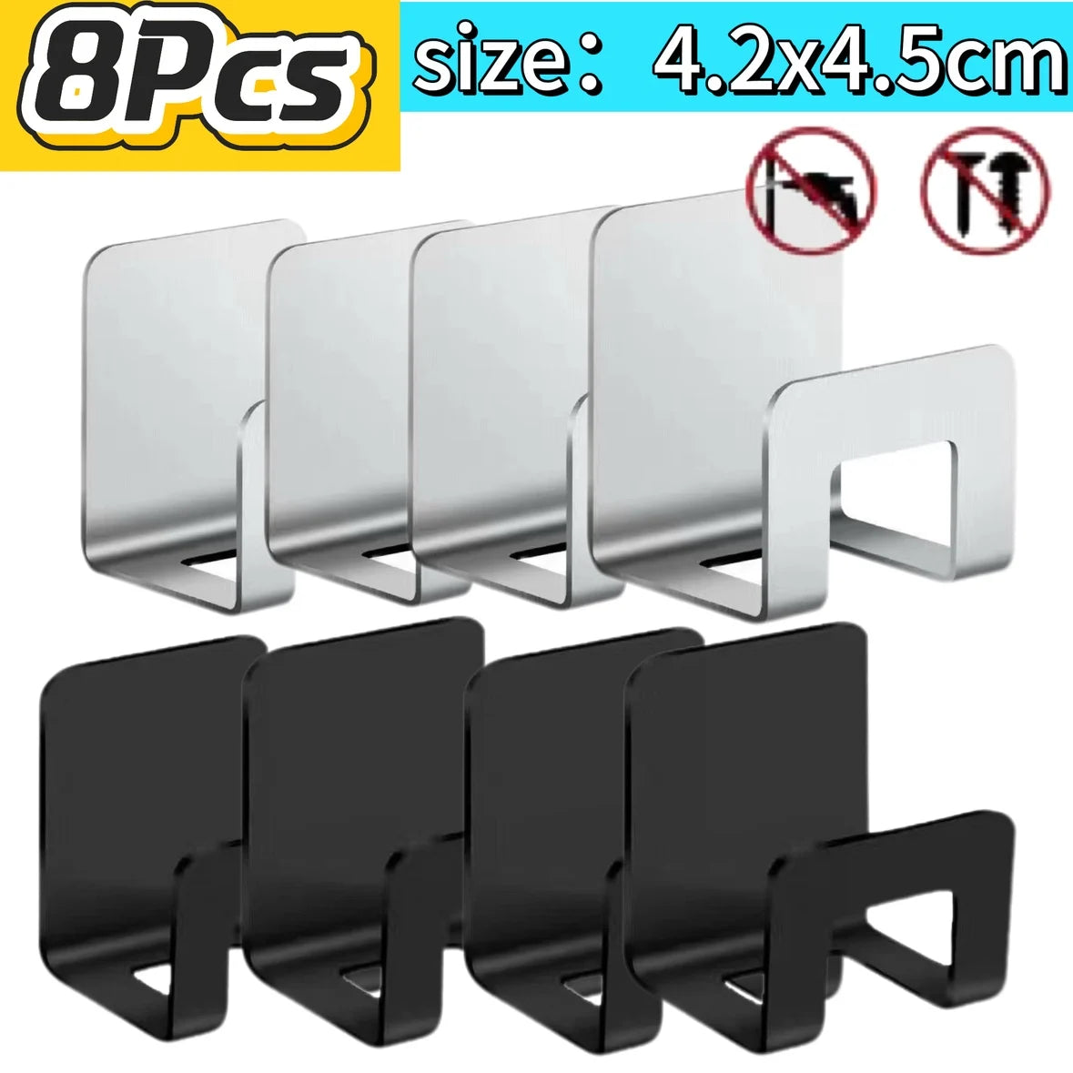 support rangement universel moderne adhésif argenté noir couteaux grattoir ciseaux brosse planche découpe couvercle