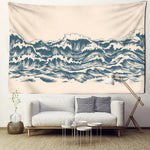 Tapisserie murale ondulée beige avec motif kawaii dans une chambre décorée