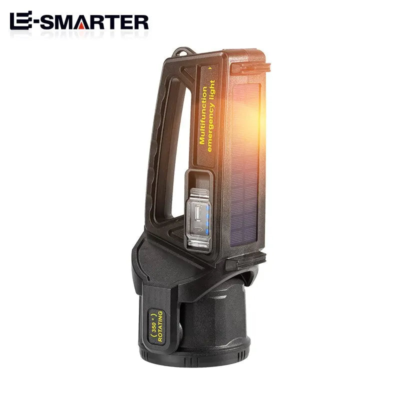 projecteur portable led rechargeable solaire multifonction nuit camping