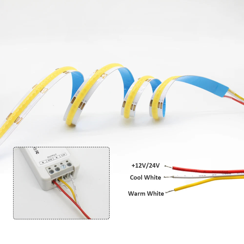 ruban led 608 leds cct 2700k 6500k dc12v 24v crie 90ra ip33 moderne bleu