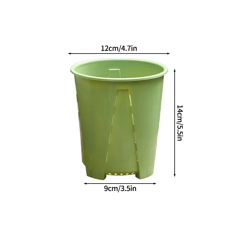 Pots fleurs modernes plastique vert couvercle motif branches blanc minimalistes
