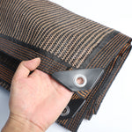 voile d'ombrage extérieur toile protection solaire marron noir rayures pergola jardin terrasse balcon moderne