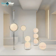 lampadaire pied art déco plusieurs sphères métal argenté salon chambre