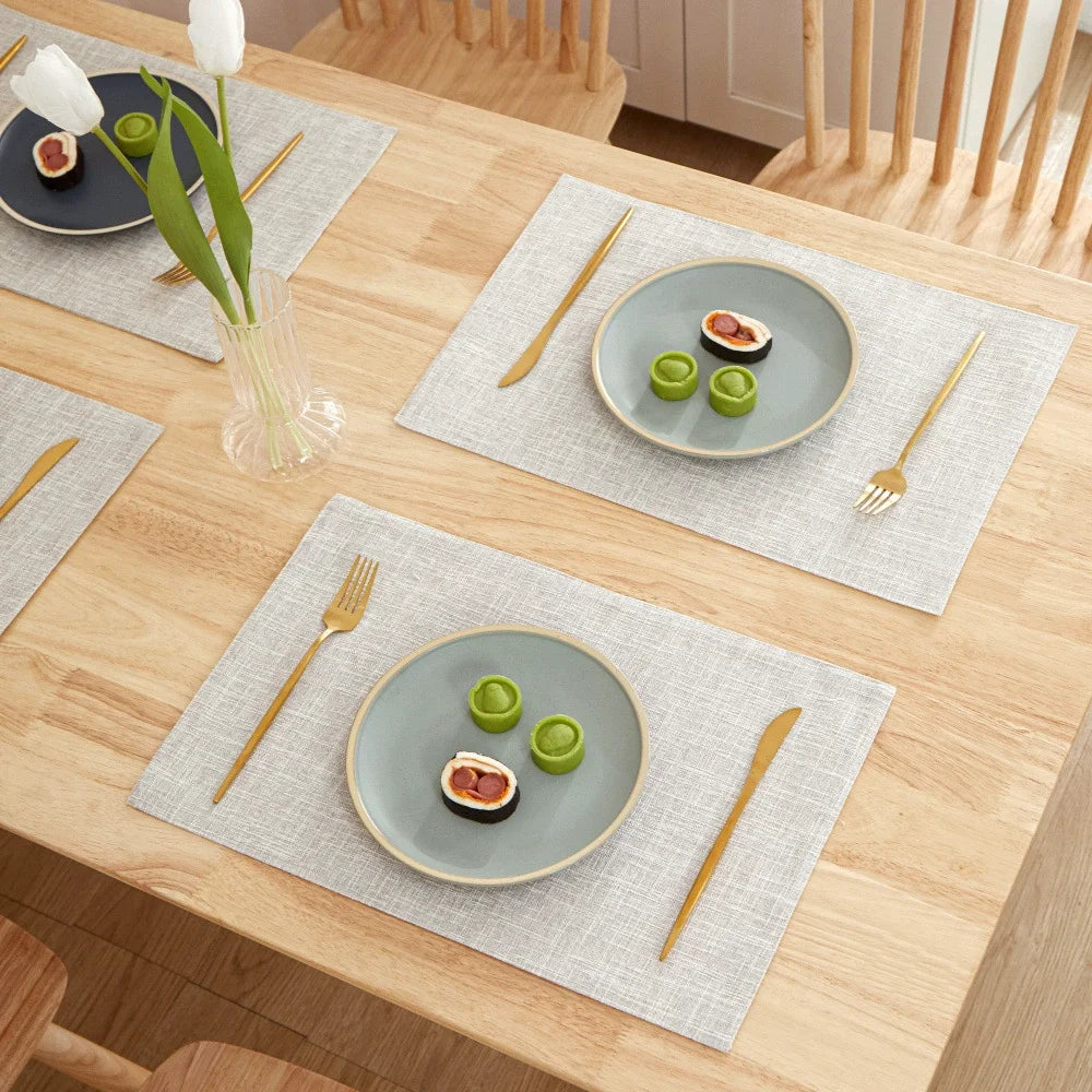 serviettes table lin classiques opaques beige gris noir vert rose bleu respectueuses l'environnement