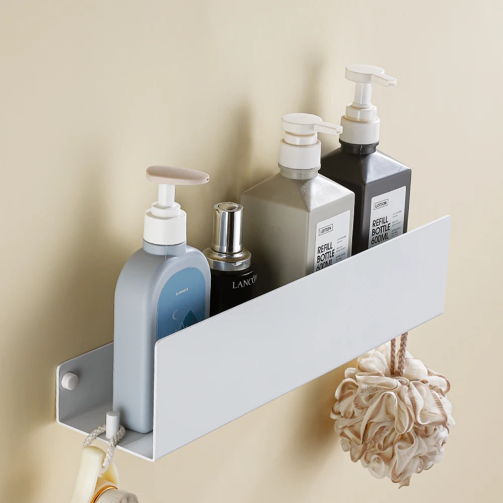 étagère murale blanche aluminium laquée moderne vis fixations 30 40 50 cm