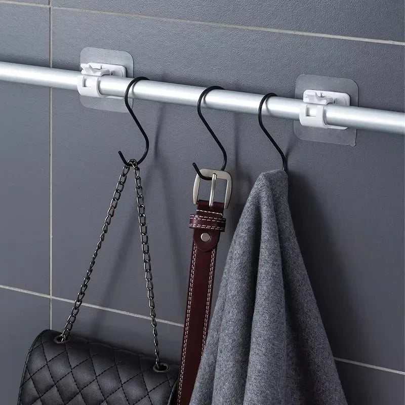 clips suspension adhésifs blancs modernes utilisation multiple support mural rideaux outils cuisine pièces