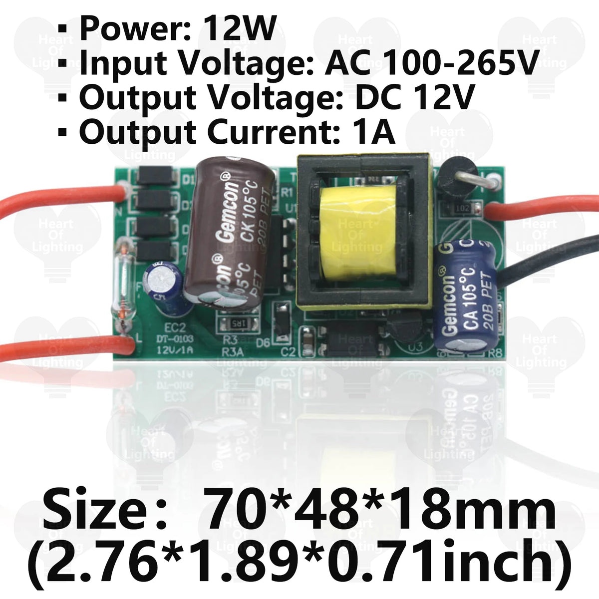 transformateur électrique led alimentation 12v 05a 1a 2a 3a 6w 12w 24w 36w circuits