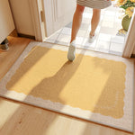 tapis moderne antidérapant jaune beige vert gris lavable machine texture velours cristal