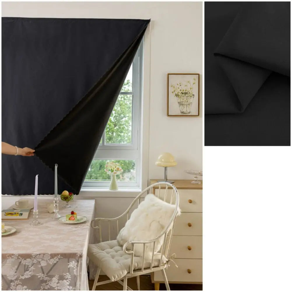 rideau opaque polyester scalloped edge moderne maison beige noir