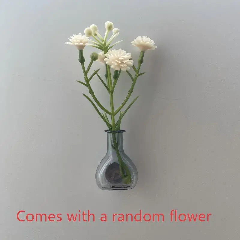 vases magnétiques réfrigérateur transparents bleus verts gris or violets minimalistes modernes