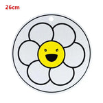 tapis cuisson induction blanc fleur stylisée moderne résistant haute température