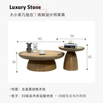 table basse ronde moderne minimaliste bois naturel salon grande petite