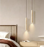 suspension lumineuse moderne pierre beige clair grains sable 1.8m longueur led