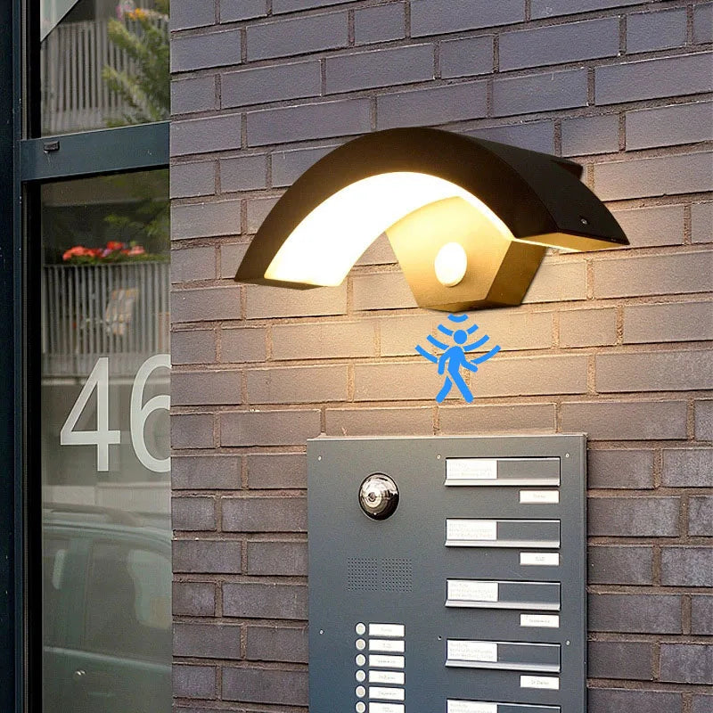 lampe murale extérieure moderne noire ip65 led 24w éclairage jardin couloir porte