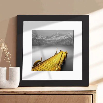Cadre photo carré en bois 20x20 cm rustique